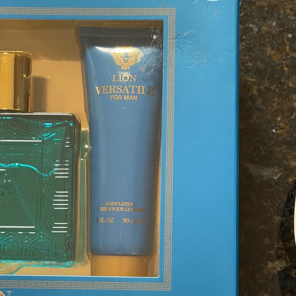 Lion Versatile For Man EBC Collection Fragrance Gift Set 3.4oz Spray Lotion Gel